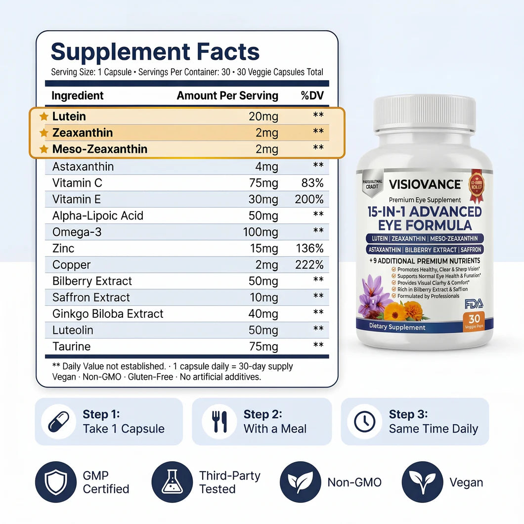 VisioVance 15 in 1 Advanced Eye Formula